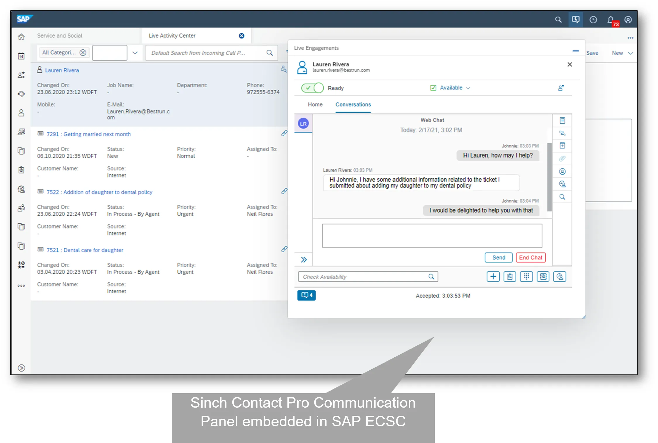 Integracja Sinch Contact Pro z SAP Success Factors Employee Central Service Center (ECSC)